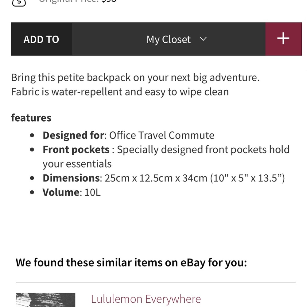 Lululemon Return To Form Backpack - Picture 8 of 8